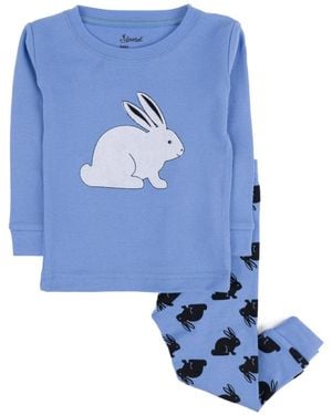 Leveret Kids Matching Family Two Piece Cotton Easter Pajamas 6-14 - Blue