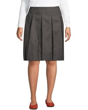 Lands' End Box Pleat Skirt Top Of Knee - Gray