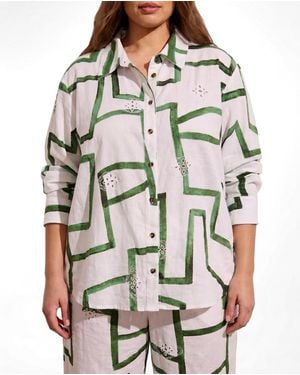 UNIVERSAL STANDARD Plus Size Dawn Linen Hi Low Tunic - Gray