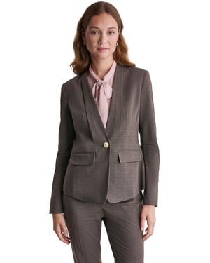 BCBGMAXAZRIA Plaid Shoulder-padding Blazer - Brown