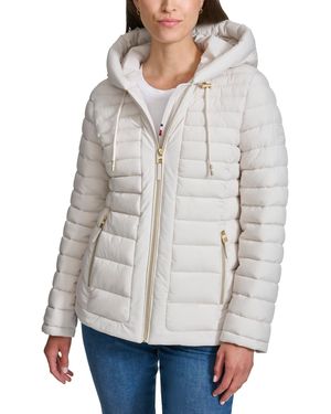 Tommy Hilfiger Hooded Packable Puffer Coat - Gray