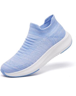 Peneyon Slip On Walking Shoes Lightweight Casual Breathable Sneakers - Blue