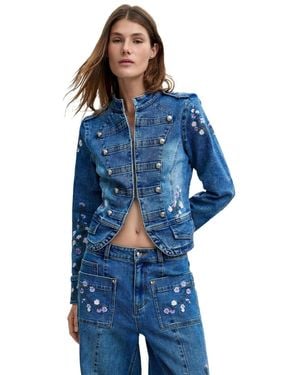 Desigual Embroidered Jacket M C Lacroix - Blue