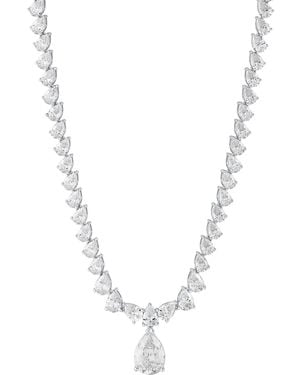 Arabella Cubic Zirconia Fancy 18" Collar Necklace - Metallic