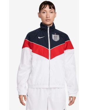 Nike England National Team Windrunner Uv Woven Full-zip Jacket - Red