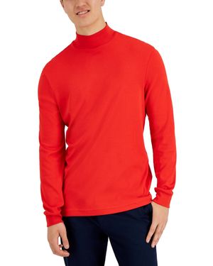 Club Room Solid Mock Neck Shirt - Red