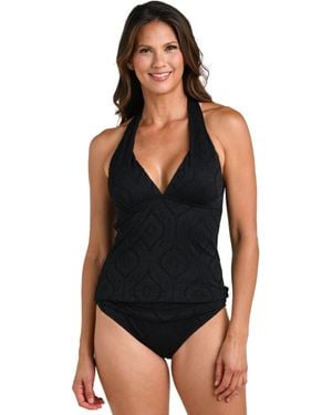 La Blanca Mantra Halter Goddess Tankini - Black