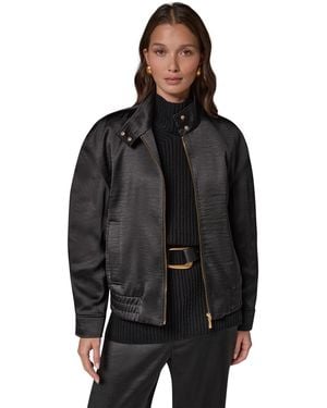 Donna Karan Dropped-shoulder Satin Bomber Jacket - Black