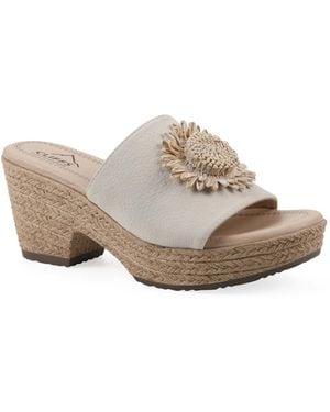 White Mountain Brikley Wedge Sandals - White