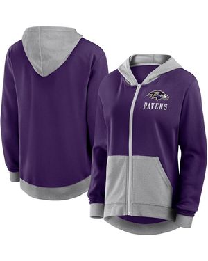 LOGO ATHLETIC Baltimore Ravens Hit It French Terry Full-zip Hoodie - Purple