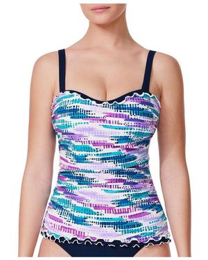 Gottex Canva Tricolore D-cup Tankini Top - Blue