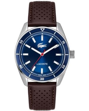 Lacoste Boston Leather Strap Watch - Blue