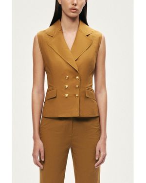 Nocturne Tailored Double-breasted Vest - Natural