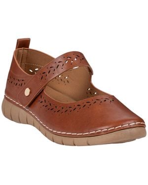 Gc Shoes Mesa Laser-cut Mary Jane Flats - Brown