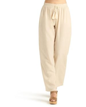 Bcx Wide-leg Mid-rise Pull-on Pants - Natural