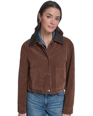 Levi's Laydown Collar Cropped Chore Jacket - Brown