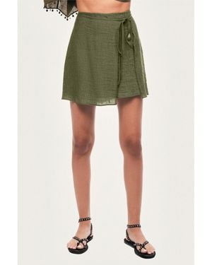 Nocturne Wrap Mini Skirt - Green
