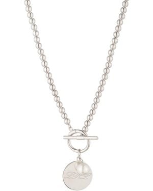 Ralph Lauren Sterling Imitation Pearl Drop Necklace - Metallic
