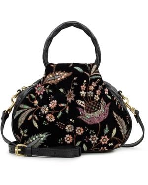 Patricia Nash Milburn Velvet Jacquard Crossbody Bag - Black