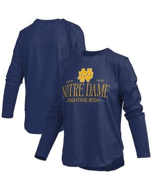 Pressbox Notre Dame Fighting Irish Silver On Long Sleeve T-shirt - Blue