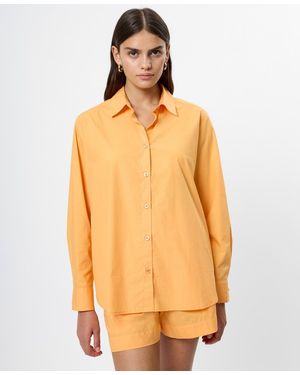 French Connection Poplin Button-down Top - Orange