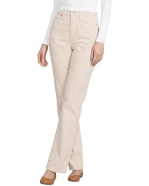 Lands' End Fine Wale Corduroy High Rise Straight Leg Pants - Natural