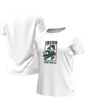 Under Armour Notre Dame Fighting Irish Leprechaun Tech Stretch T-shirt - White