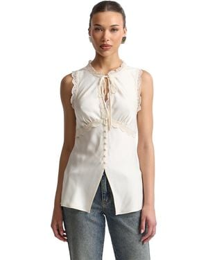Avec Les Filles Keyhole Cutaway Empire Top - White