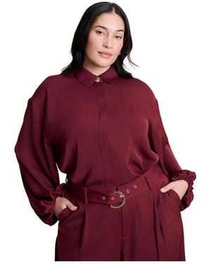 Eloquii Plus Size High Low Hem Tunic - Red