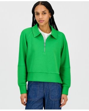 Nautica Nautica Quarter Zip Ottoman Sweatshirt - Green