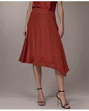 Donna Karan Laser Cut High-low Skirt - Red