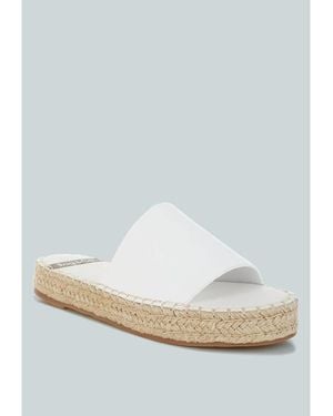 Rag & Co Scalar Genuine Soft Leather Espadrille Flatforms - Blue