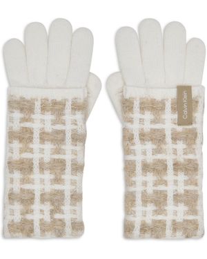 Calvin Klein Grid Knit Gloves - Natural