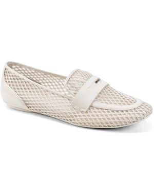 DKNY Vanna Square Toe Slip-on Penny Loafers - White