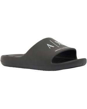 ARMANI EXCHANGE | Corporte Logo Bubble Slide Sndls - Black