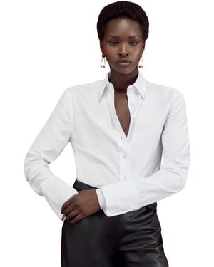 Karen Millen Cotton Woven Buttoned Shirt - White