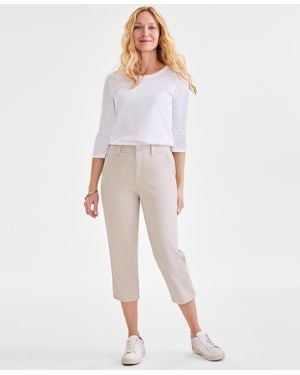 Style & Co. Petite Mid-rise Comfort Waist Capri Pants - White