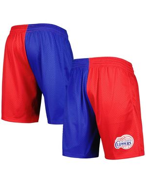 Mitchell & Ness Royal/red La Clippers Hardwood Classics 2000 Split Swingman Shorts