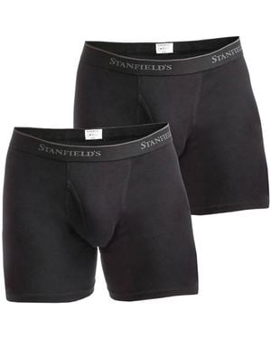 Stanfield's Supreme Cotton Blend Boxer Briefs - Black