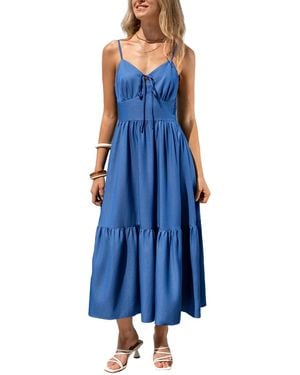 women royal blue dress Women's Royal Blue Notch Collar Belted Bodycon Dress Blue / 6XL