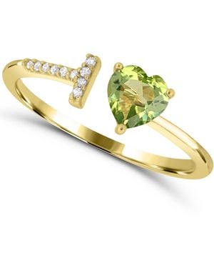 Macy's Peridot And Diamond Ring (3/8 Ct. T.w. Peridot - Metallic