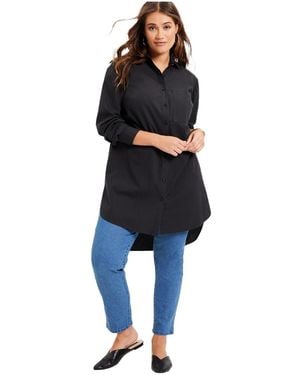 June + Vie June + Vie Plus Size Poplin La Vie Max Tunic - Blue