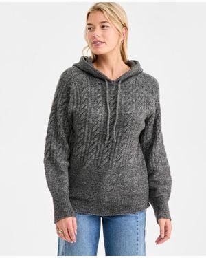 On 34th Cozy Sweater Cable Hoodie - Gray
