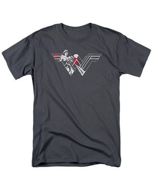 Batman V Superman Wonder Woman Splatter Logo Short Sleeve Tee / T-shirt - Blue