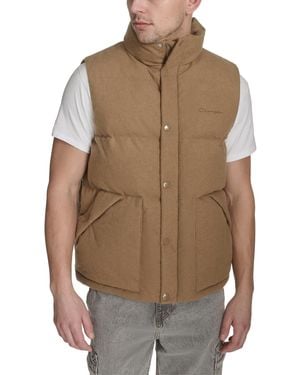 Champion Quilted Stand-collar Vest - Brown