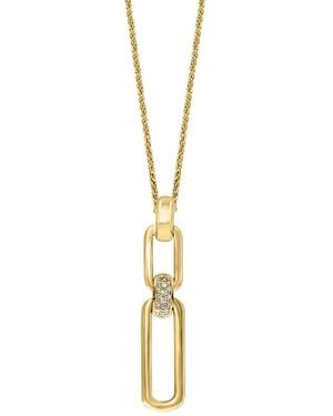 Lali Jewels Diamond Link 18" Pendant Necklace (1/20 Ct. T.w. - Metallic