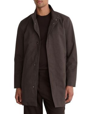 Reiss Flaye Removable Gilet Insert Funnel-neck Overcoat - Brown