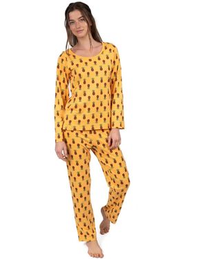 Leveret Matching Family Two-piece Cotton Long Sleeve Loose Fit Pajamas - Metallic