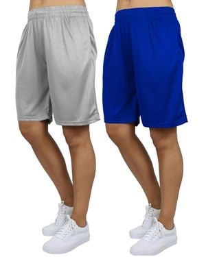 Galaxy By Harvic Loose Fit Moisture Wicking Performance Mesh Shorts-2 Pack - Blue