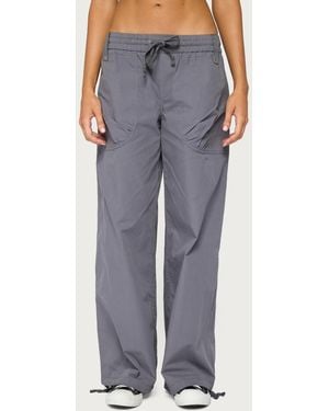 Edikted Kathleen Oversized Cotton Cargo Pants - Gray